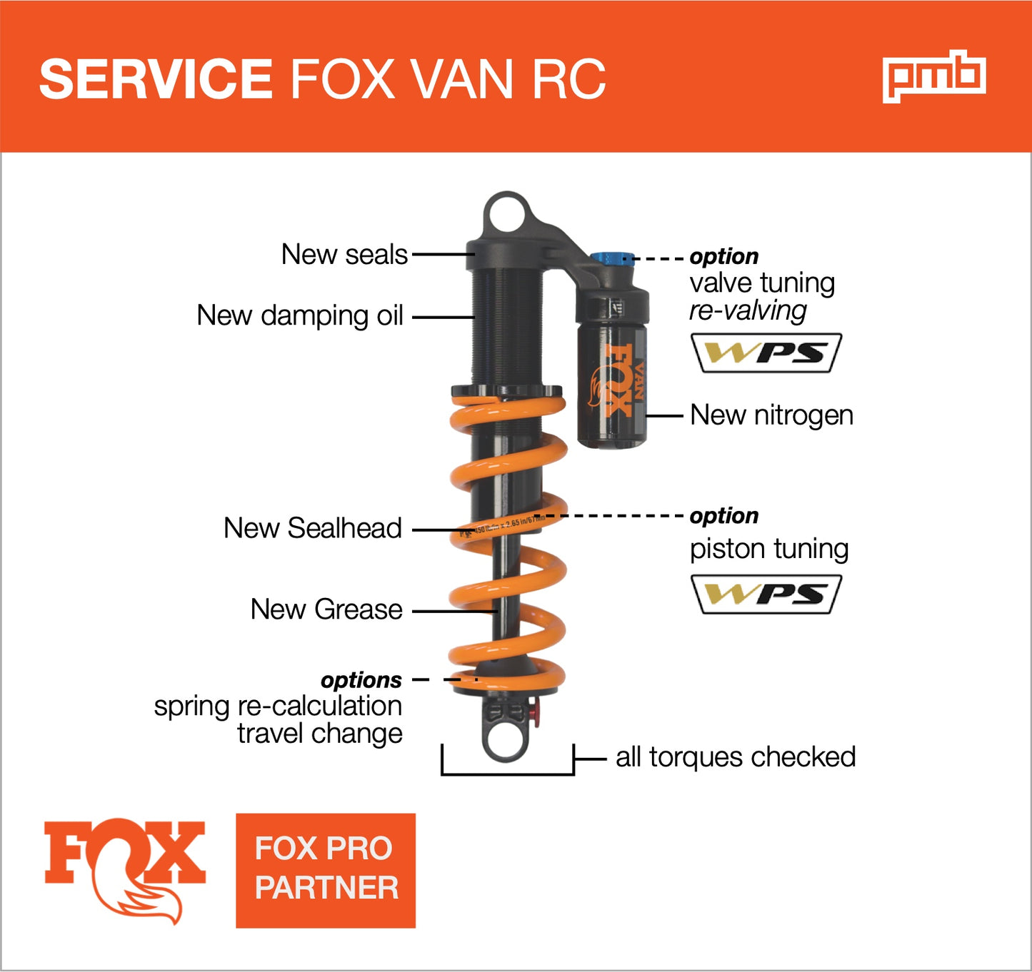 Service Amortisseur Fox Van RC