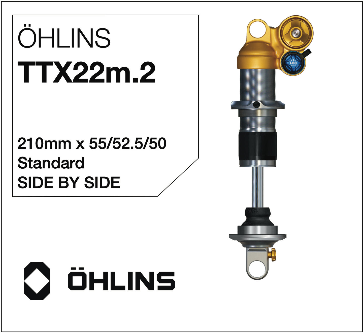 Öhlins TTX22m.2 Amortisseur 210mm Side-by-Side