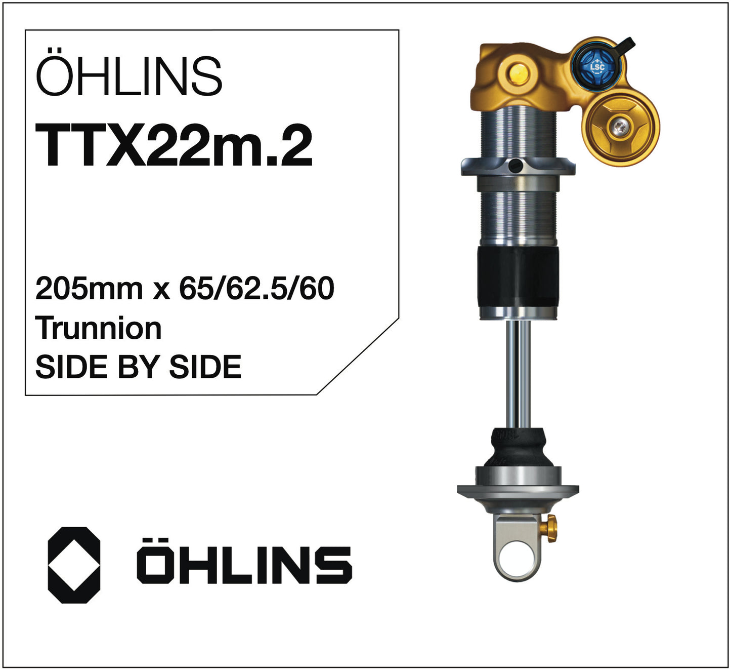 Öhlins TTX22m.2 205mm Side-by-Side