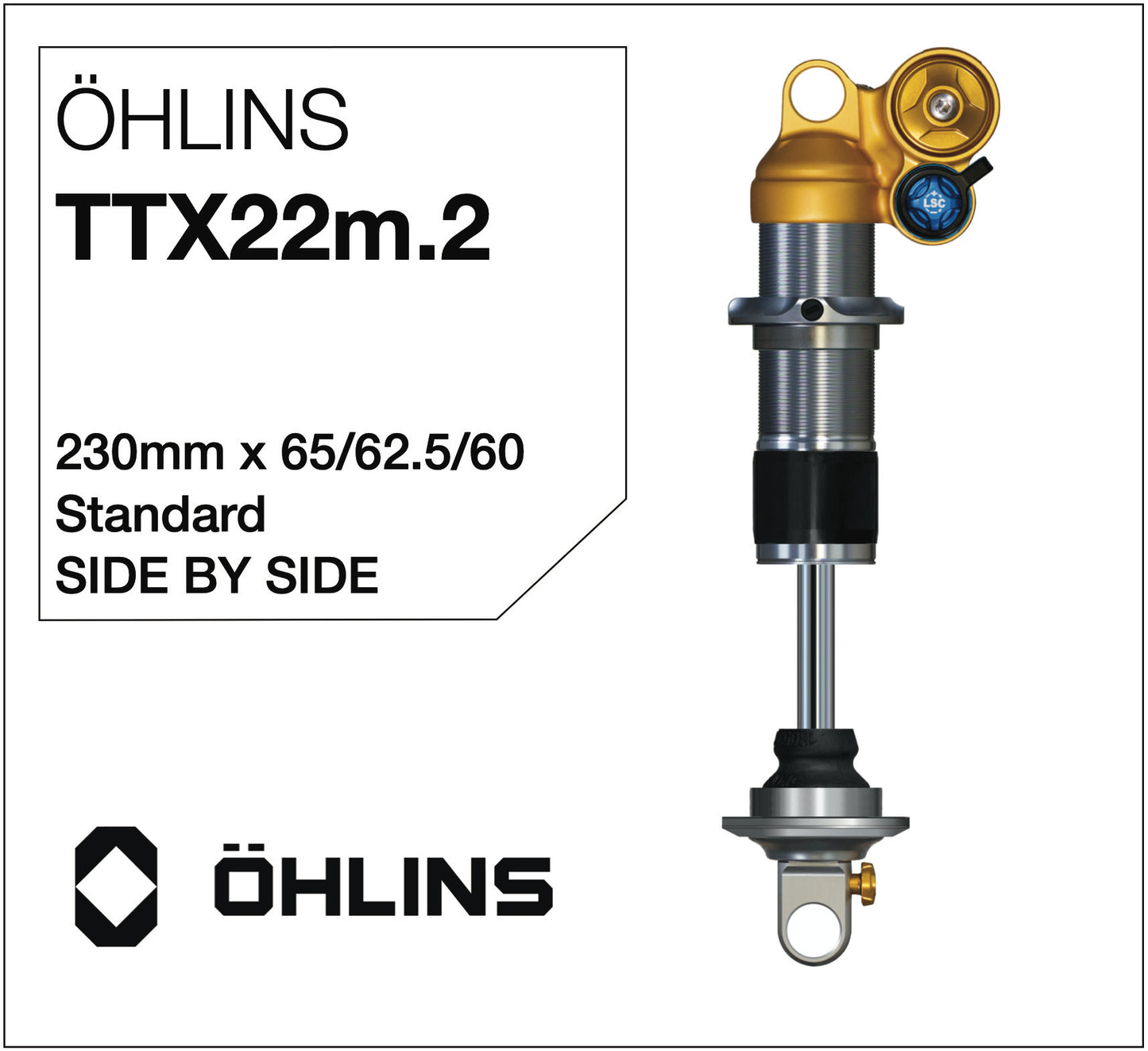 Öhlins TTX22m.2 Amortisseur 230mm Side-by-Side