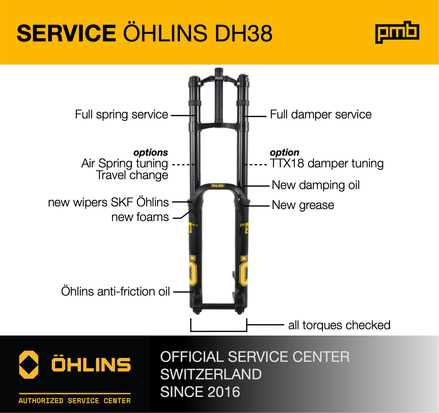 Service Fourche Öhlins DH38