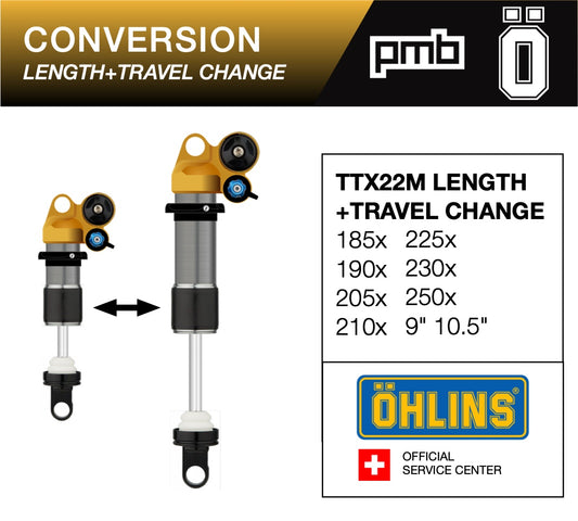 Öhlins TTX22m/TTX22m.2: Service de changement de taille et de débattement