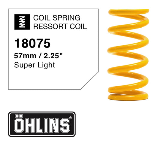 Ressort Öhlins série 18075 pour débattement 55, 52.5 ou 50mm