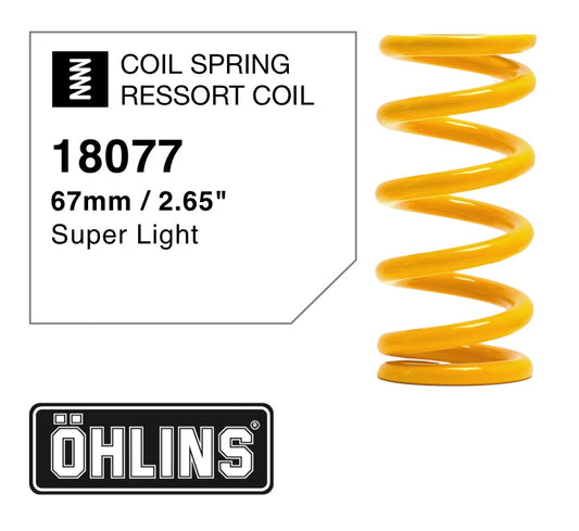 Ressort Öhlins 18077 pour débattement 65, 62.5, 60 ou 57.5mm